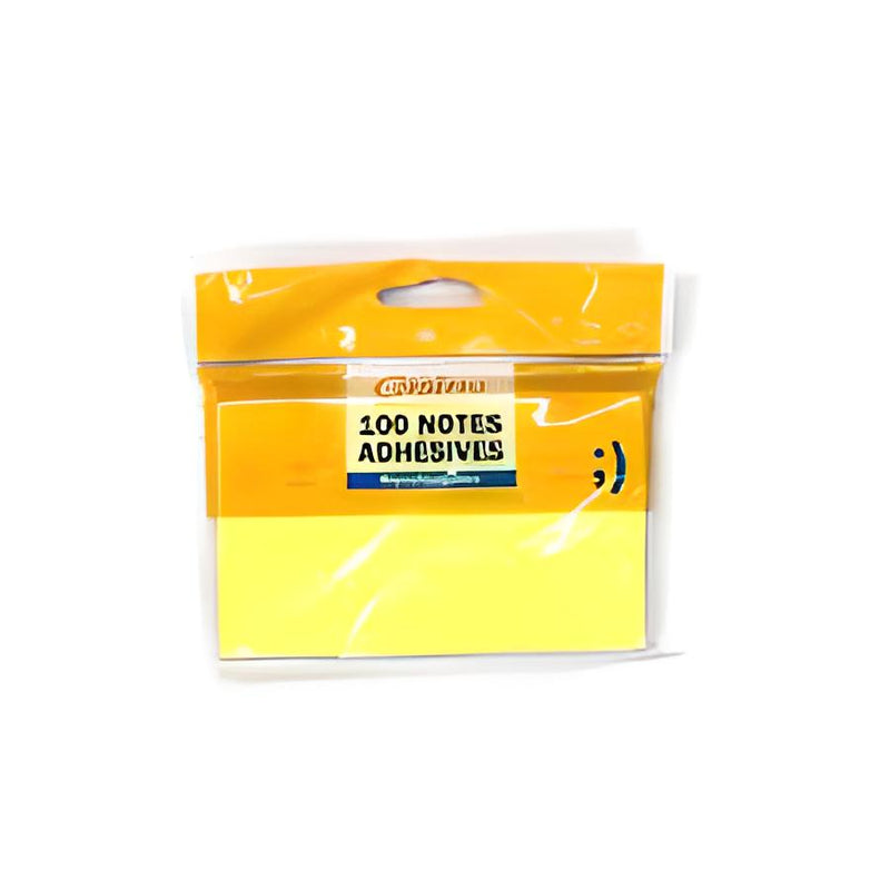 Post-it jaune 100 notes adhésives 12,7x7,6cm